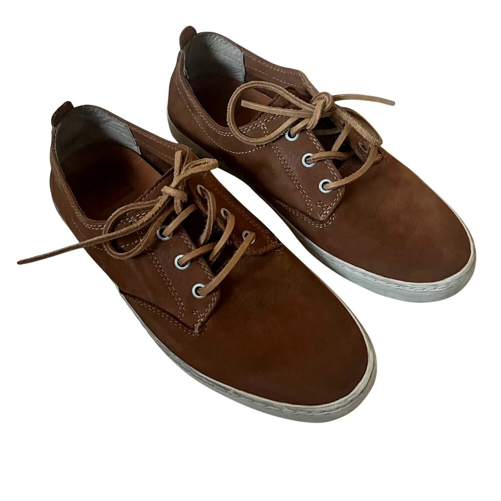 FRYE 'Norfolk' Men's 8.5 Deck Shoe Leather Lace Up Casual Sneaker Cognac Tan